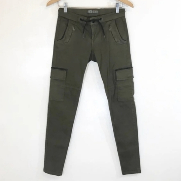 Zara green skinny cargo Khakis - Picture 1 of 12